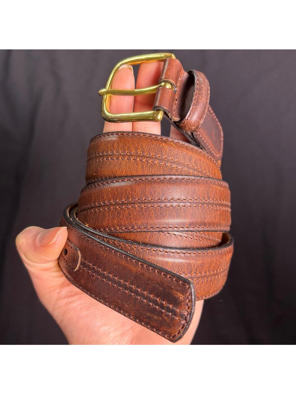 Vintage Brown & Gold Men’s Belt